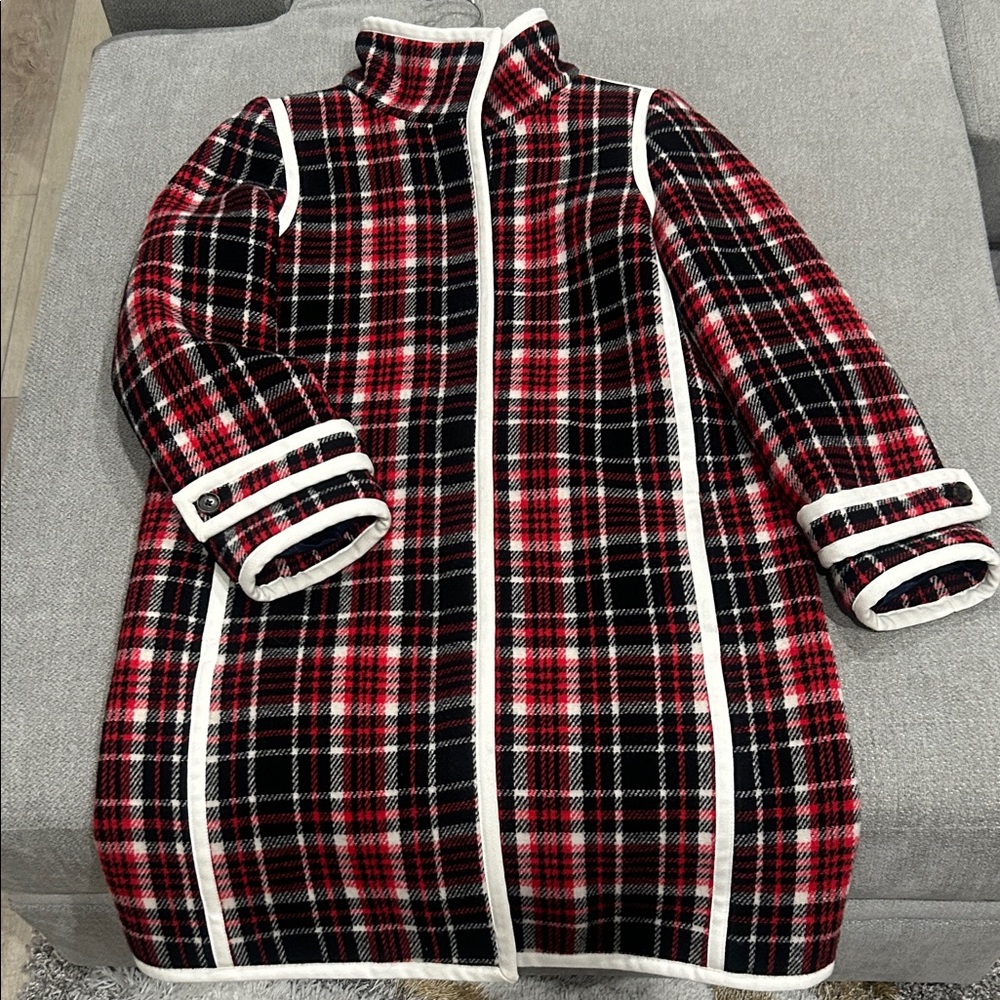 J. Crew Red and Black Plaid Coat